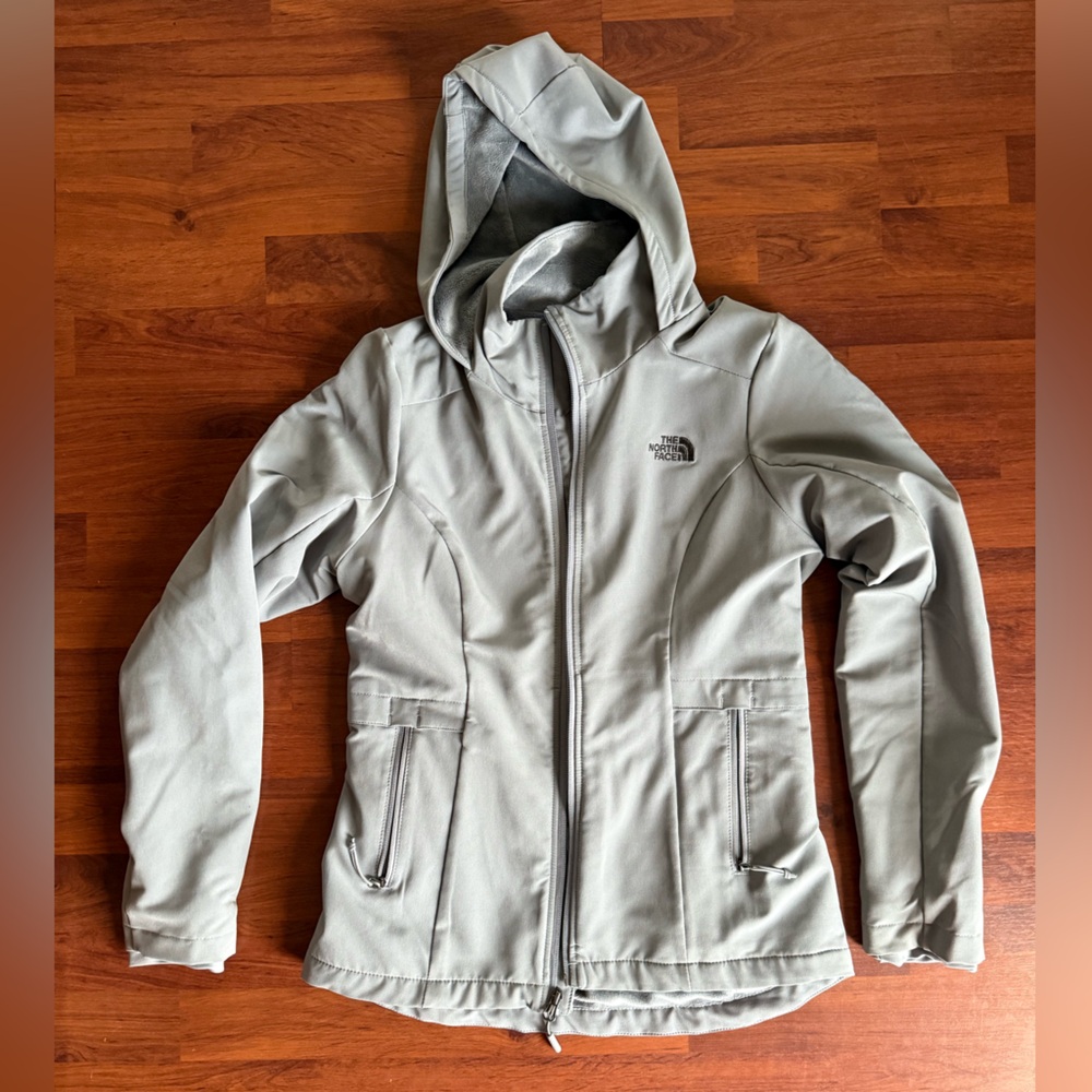 The North Face Light Gray Hooded Softshell Jacket‎